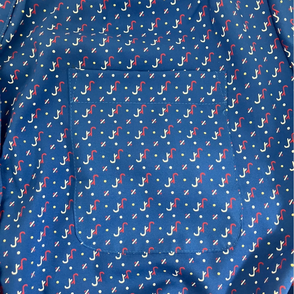 Vintage Raoul Elegant Patterned Blue Women's Dress - Picture 6 of 11